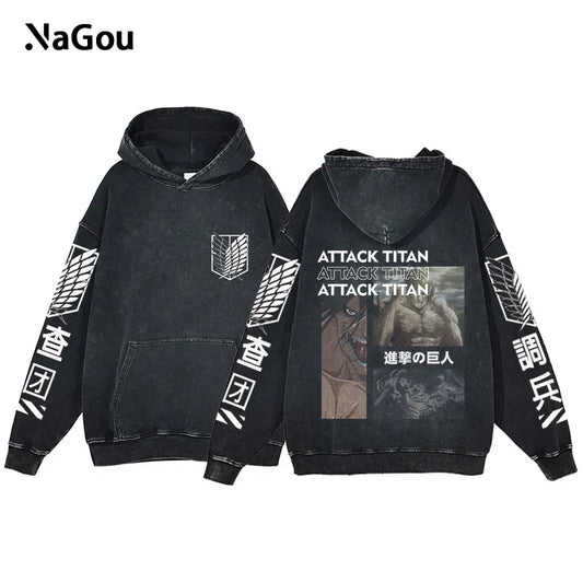 Attack On Titan Long Sleeve Pullover Vintage Workout Sports Hooded