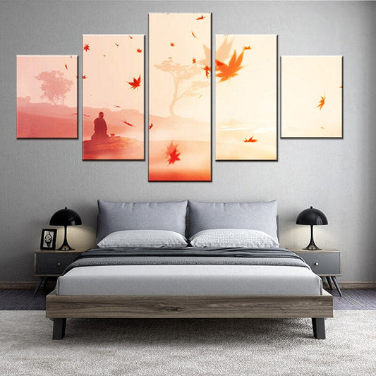 Ghost of Tsushima Fallen Leaves Wall Canvas
