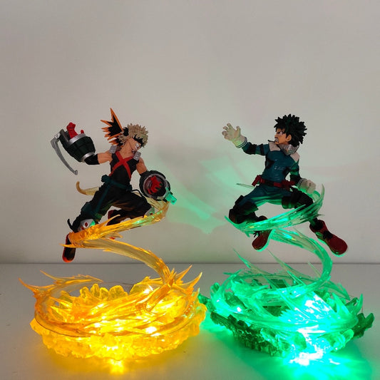 My Hero Academia Bakugou Katsuki VS Midoriya Izuku LED Light Action Figures