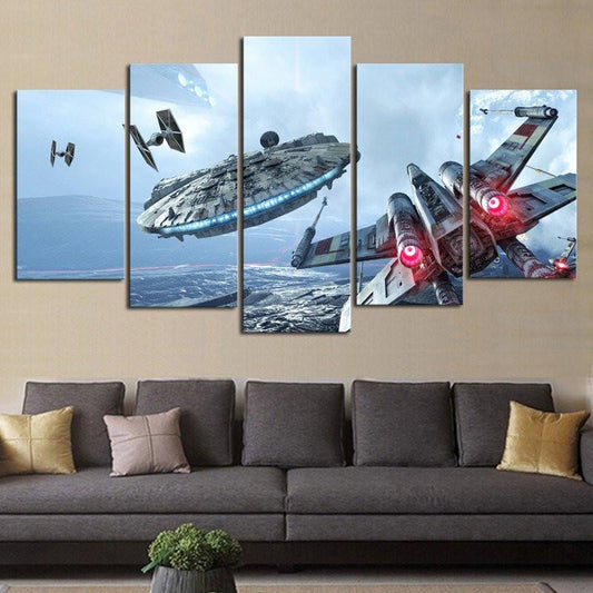Millennium Falcon X-Wing from Star Wars Wall Art Canvas
