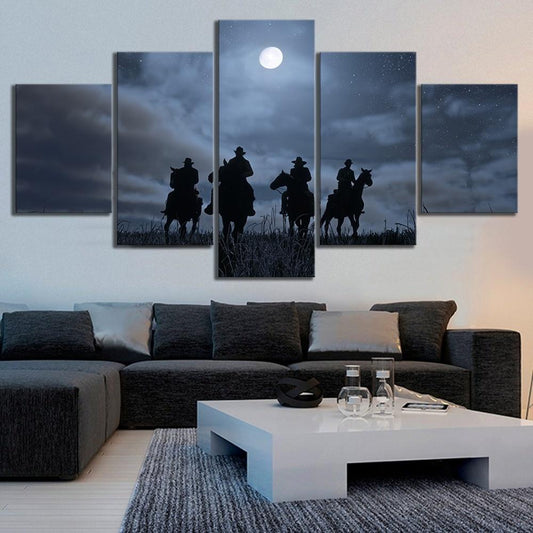 Red Dead Redemption 2 Starry Night Wall Canvas