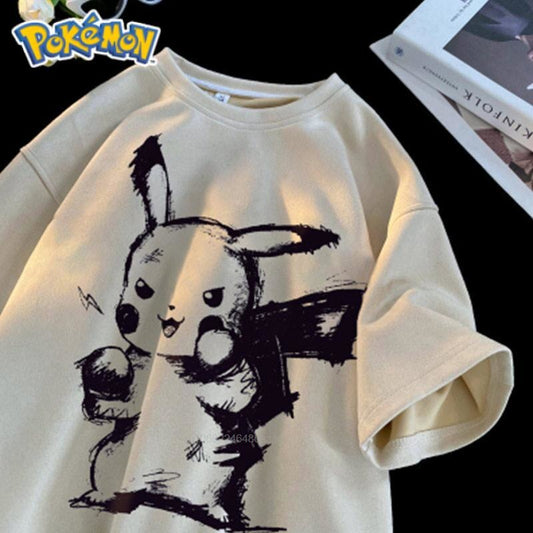 Pokemon Pikachu Graffiti Pure Cotton T-Shirt