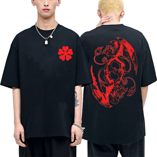Black Clover Devil Asta Double Sided Print T-shirts