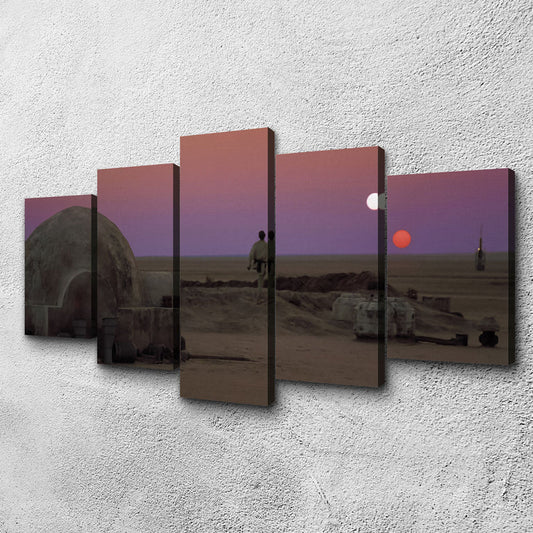 Star Wars Binary Sunset Wall Art Canvas